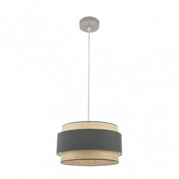 Distribuidor - Lâmpadas Diversas | Colgantes Moderno | COLGANTE KANDY 1XE27 NATURAL/GRIS REGX40X40 CM Ref: 174294028